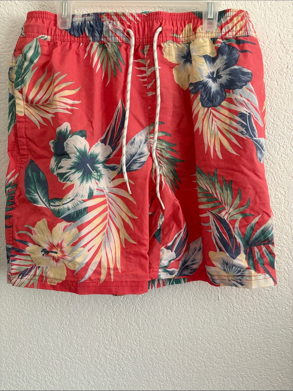 Mens Coral Floral Drawstring Swim Shorts